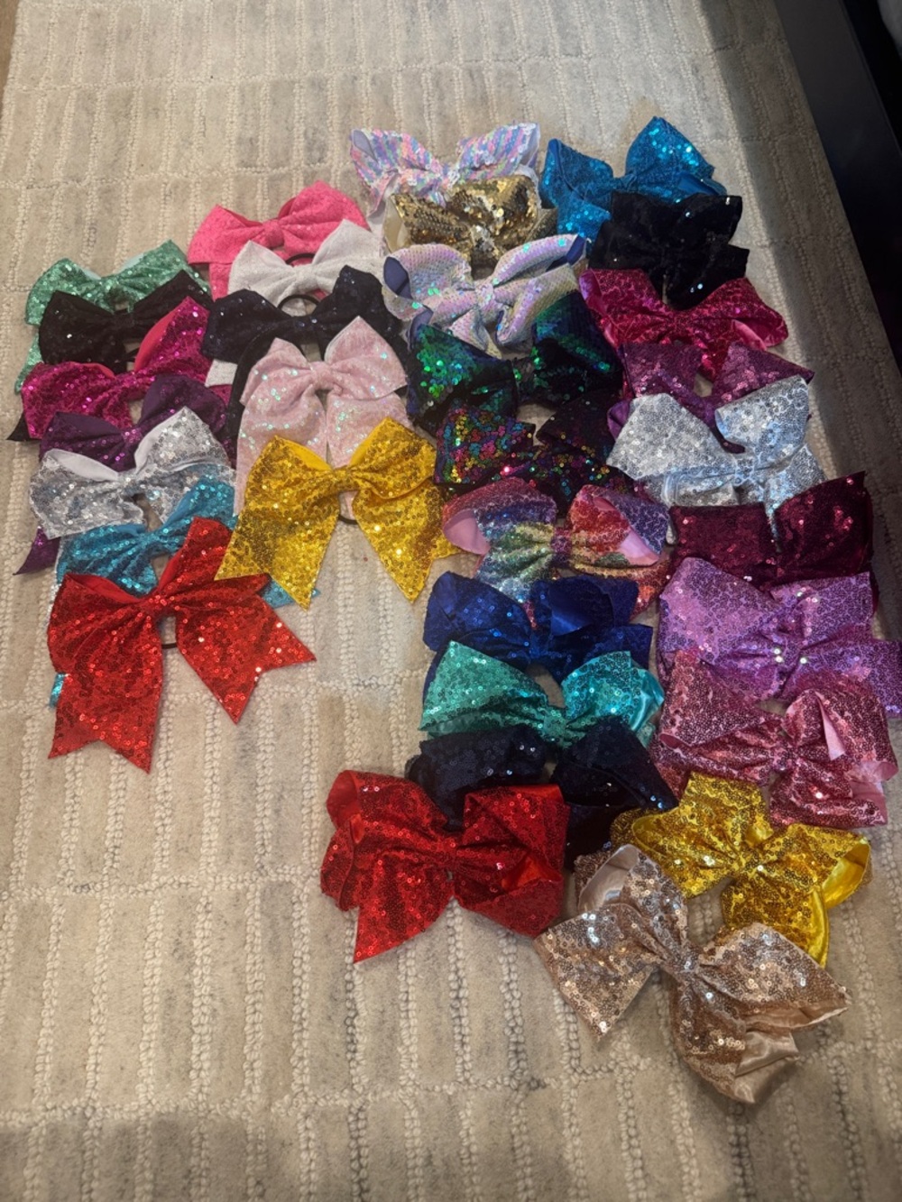 Sequin Hair Bows - Assorted Colors
